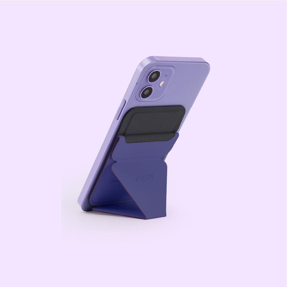 MOFT Snap-On Phone Stand & Wallet (MagSafe Compatible)-Purple For Phones MOFT