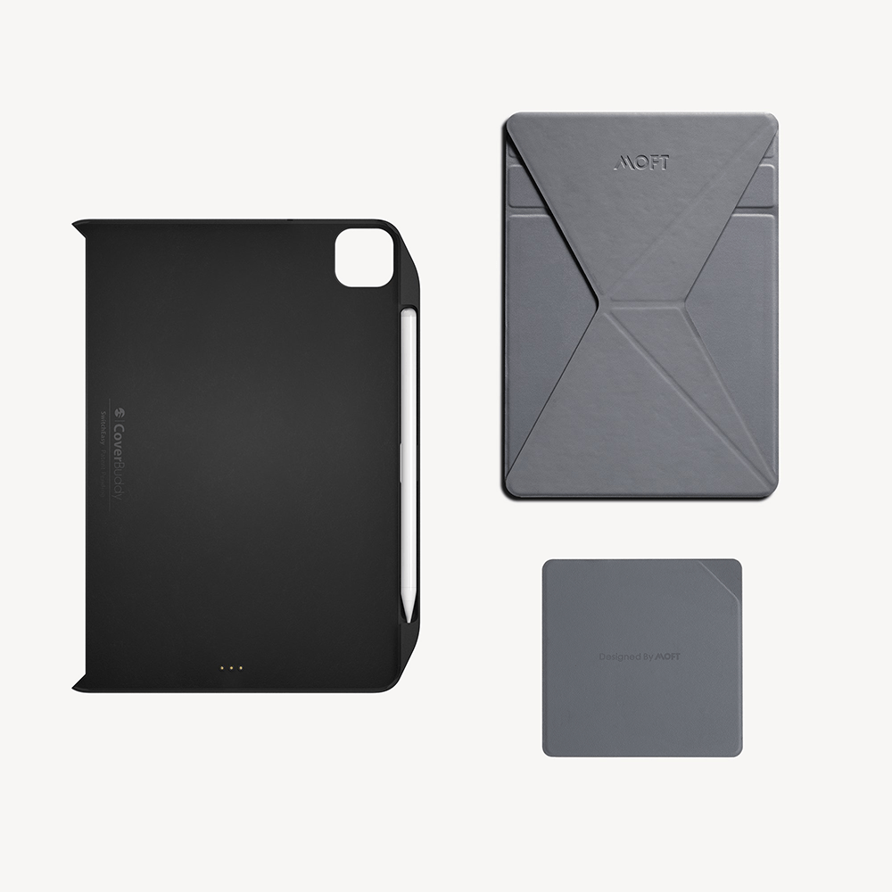 Snap iPad Stand & Case MS009M-SW Grey BLACK - iPad Pro 11” (2021-2018) & iPad Air 10.9” (2020/2022)