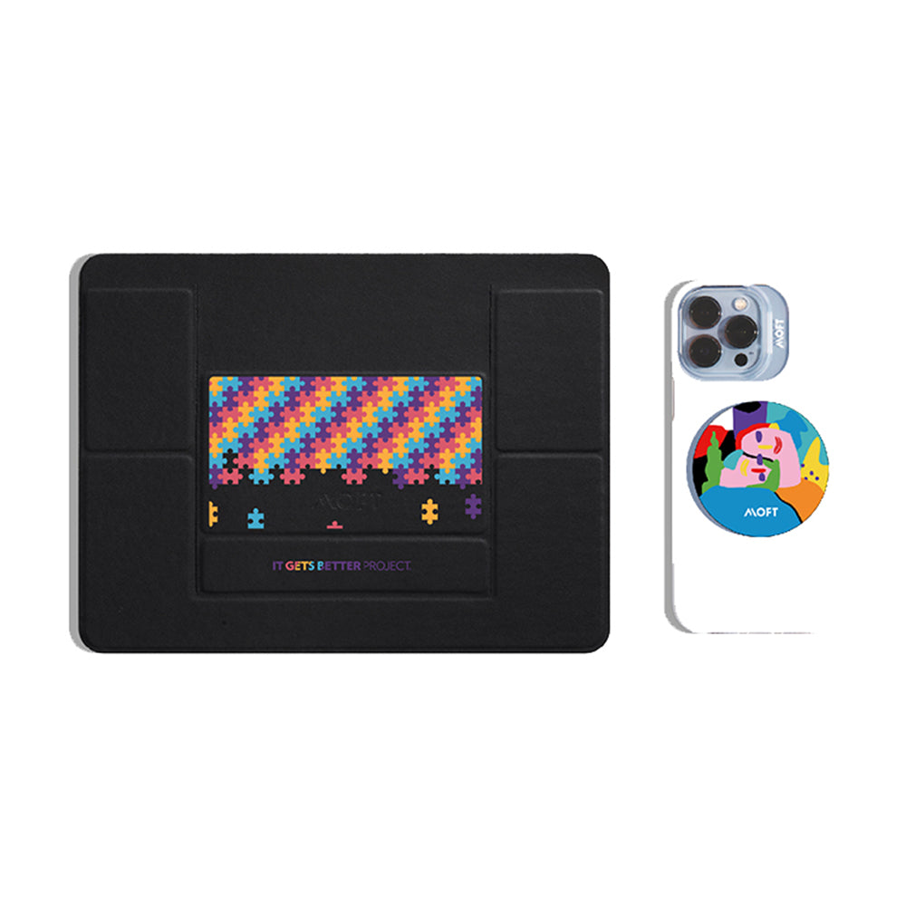 Snap Phone Grip & Stand - MagSafe Compatible MOFT It Gets Bette Pride Love Blue #2