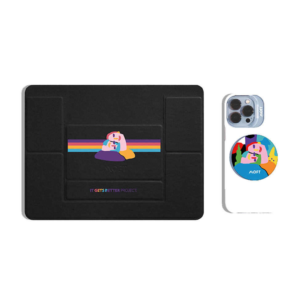 Snap Phone Grip & Stand - MagSafe Compatible MOFT It Gets Bette Pride Love Blue #3