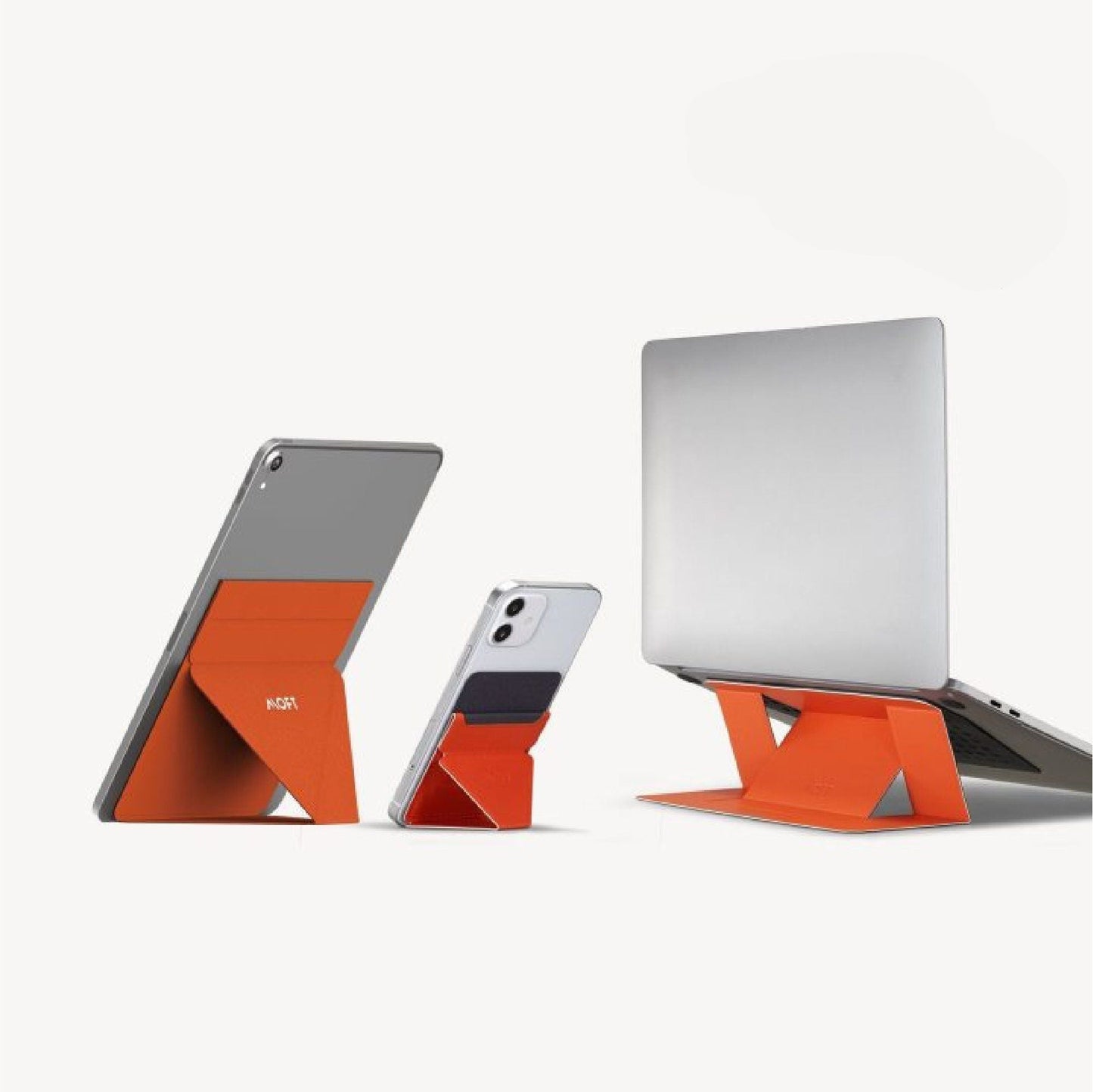 Work Anywhere Set - Adhesive Laptop Stand & Tablet Stand & Phone Stand bundle 01 Orange