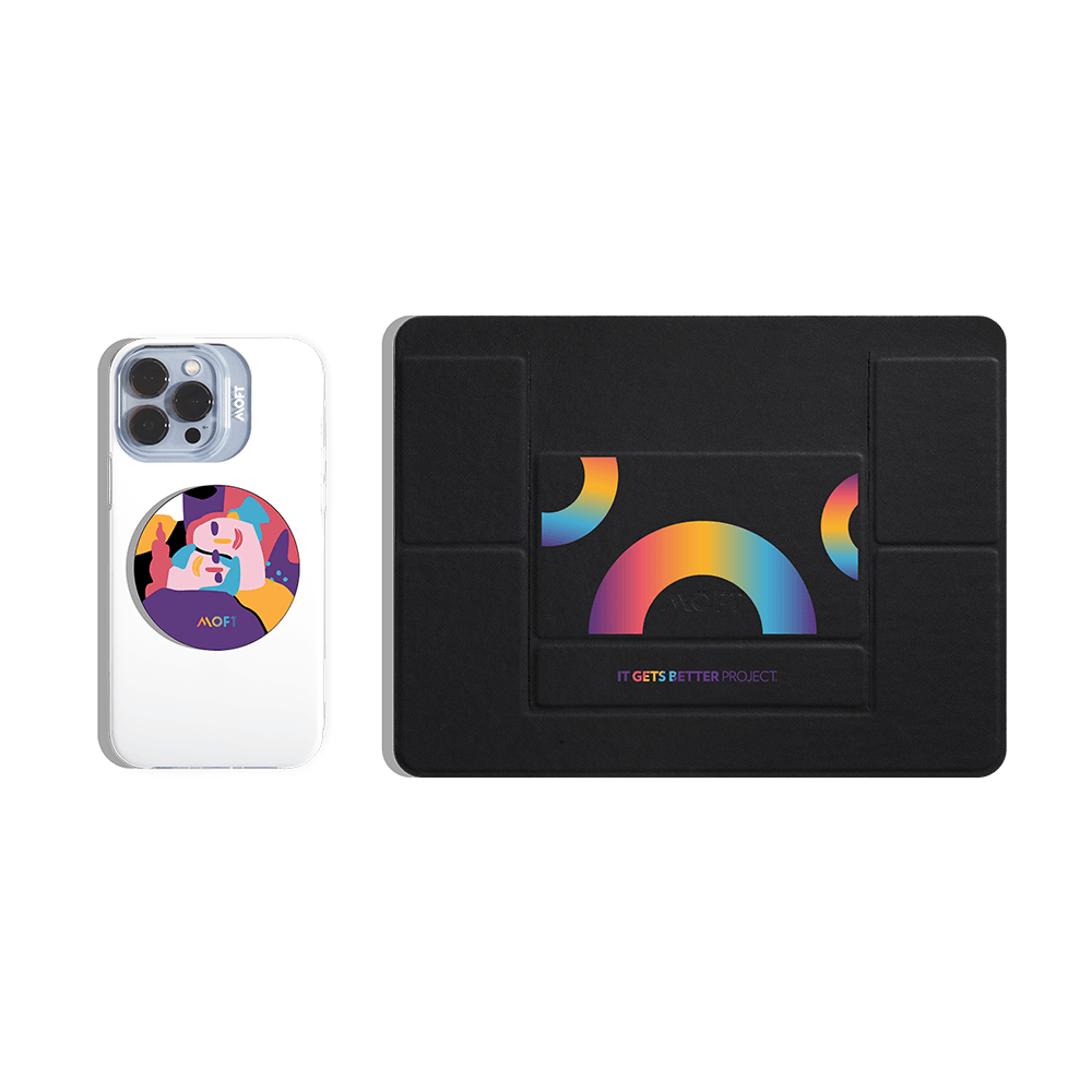 Snap Phone Grip & Stand - MagSafe Compatible MOFT It Gets Bette Pride Love #1