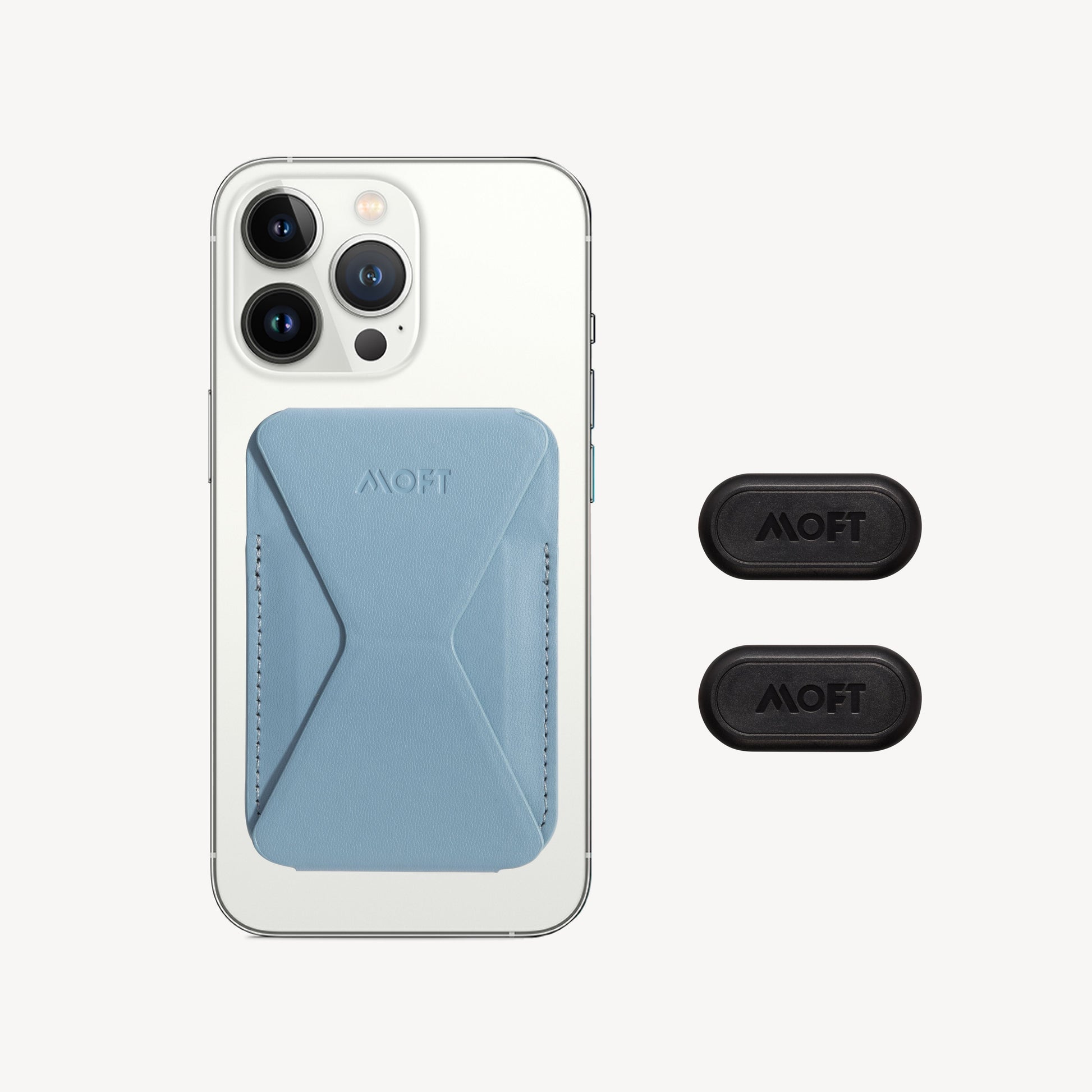 Snap-on Phone Stand & Wallet For Phones MS007M Windy Blue 2 Magnetic Sticky Pads