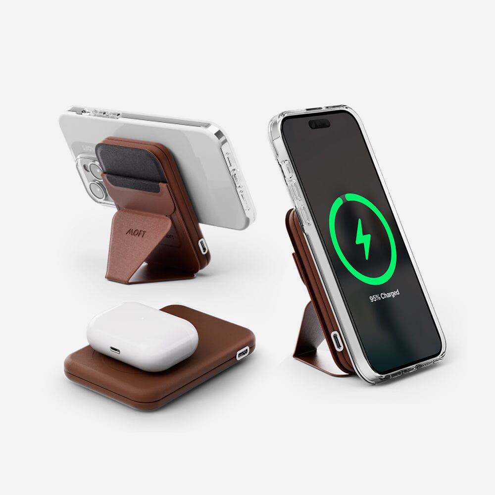 Snap Stand Power Set (MagSafe Compatible) For Phones MD015+MS007MS Sienna Brown