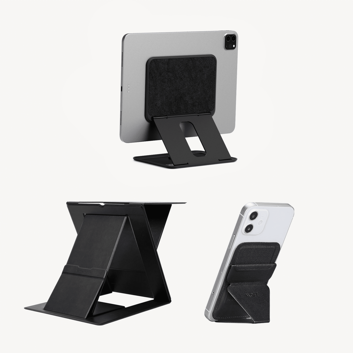 SOHO Working Set - Sit-stand Desk & Float & Snap-on Phone Stand bundle03 Black Universal Float Stand with a Snap Tablet Sticker