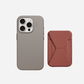 Snap-on Phone Stand & Wallet MOVAS™ - MagSafe Compatible For Phones MS007MP Sienna Brown with iPhone 15 Pro Snap Case MOVAS™ Taupe